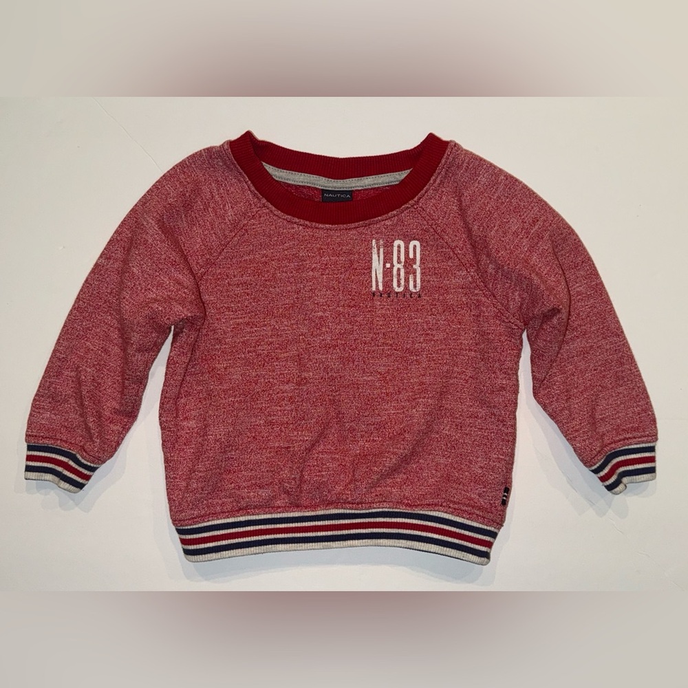 Nautica Boy’s Red Pullover Sweatshirt, Size 18 Months